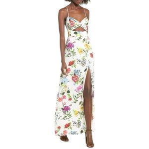 AFRM Marie Twisted Knot Front Maxi Dress
White Floral Cutout M Vacation Party